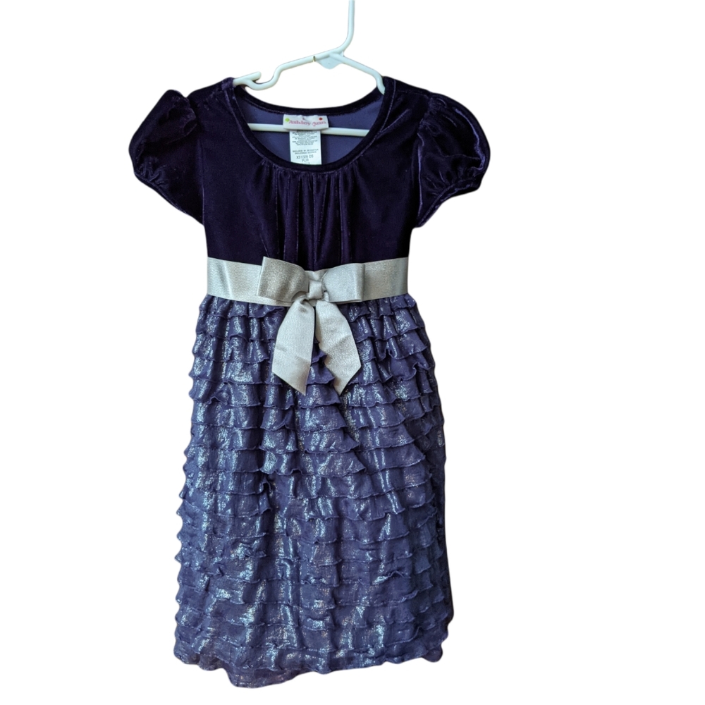Ashley Ann Girl's Dress Purple/Silver Size 5